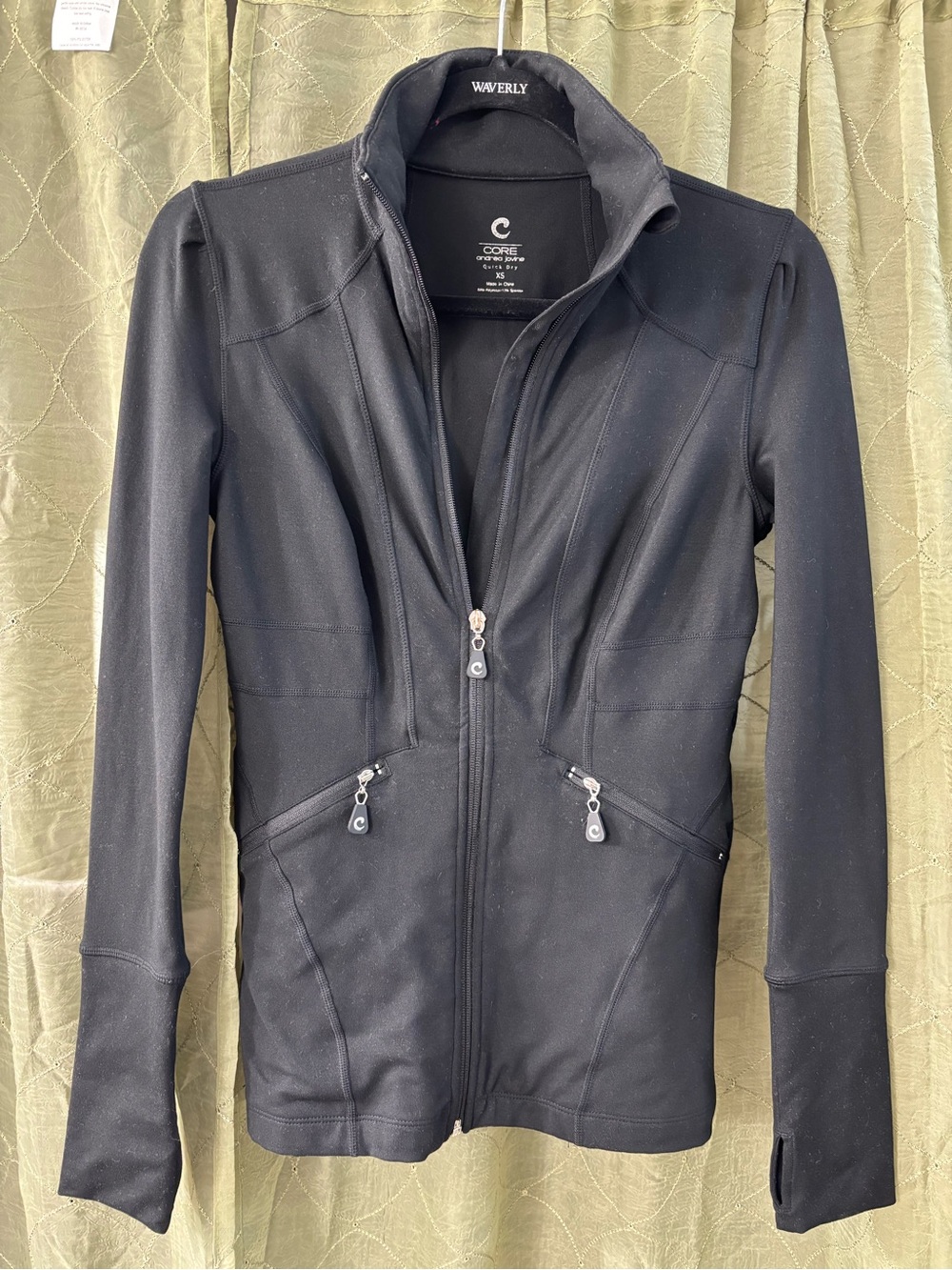 Core Andrea Jovine Women's active Black Zip-Up Jacket